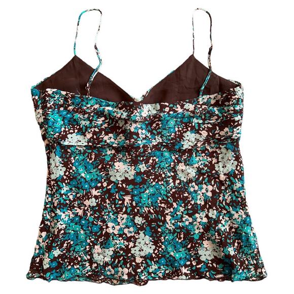 GUESS JEANS Brown Floral Spaghetti Top, M - Picture 4 of 6